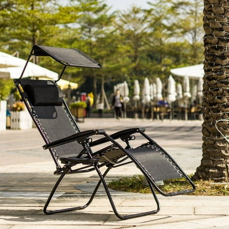 Best Choice Products Zero Gravity Chair w/ Canopy Shade & Magazine Cup (Best Beach Chairs 2019)