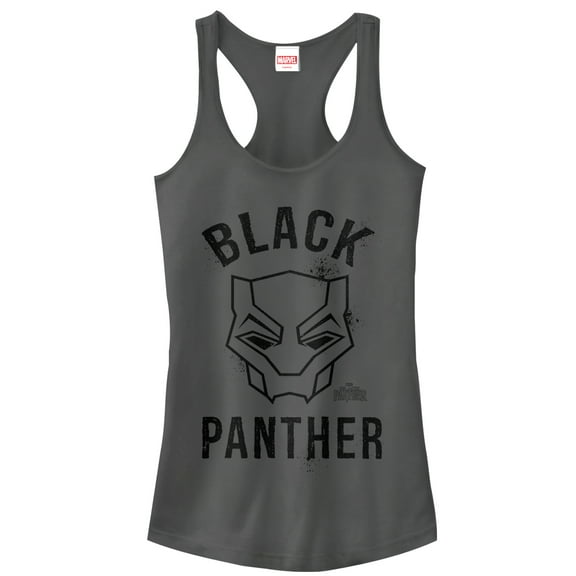Junior's Marvel Black Panther 2018 Classic  Racerback Tank Top Charcoal 2X Large