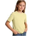 thumbnail image 6 of DJDLJWCJ Girls Short Sleeve Shirts, Girls Fashion Tops Outdoor Hiking Classic Tees Girls T Shirts Crewneck Solid Lightweight Solid Basic T Shirts Green 9-10 T, 6 of 6
