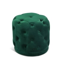 Meridian Furniture Harper Contemporary Velvet Ottoman/Stool in Green