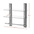 thumbnail image 4 of 2 Tier Adjustable Glass Shelf with Aluminum Frame and Towel Bar, 4 of 7