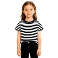 thumbnail image 2 of T-shirt Classique à Rayures Col Rond pour Enfants Manches Courtes Décontracté Doux Confortable pour Jouer au Quotidien, 2 of 5