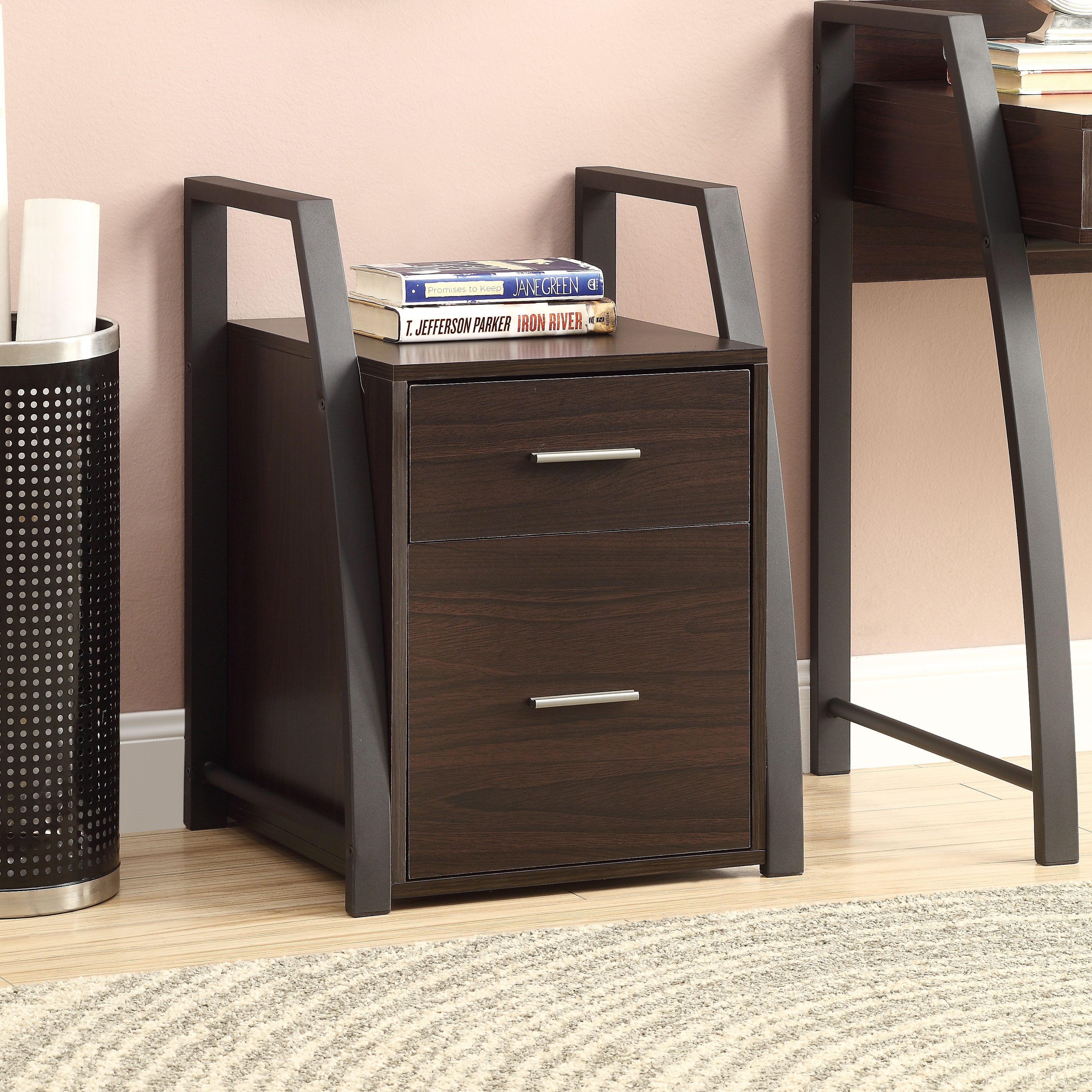 Coaster Company Coffee and Black 2-drawer Filing Cabinet - Walmart.com ...