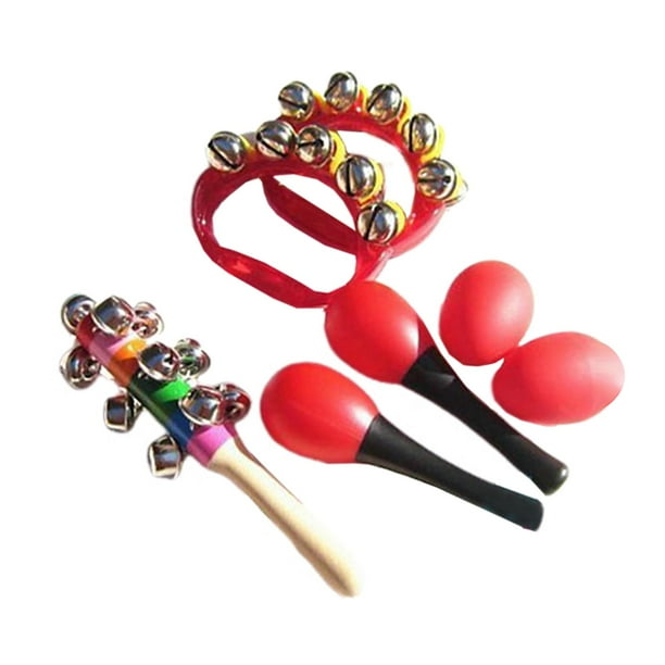 Instrumentos musicales de percusión Montessori, juguete de percusión musical, instrumento Musical rítmico para bebé, juguete sensorial para edades de Rojo Hugo Juguetes musicales para niños