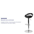 thumbnail image 5 of Flash Furniture Wilson 2 Pack Contemporary Black Plastic Adjustable Height Barstool with Rounded Cutout Back and Chrome Base, 5 of 14
