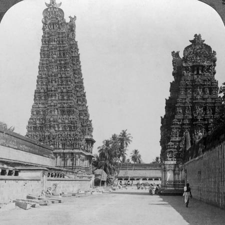Gopuram, Sri Meenakshi Hindu Temple, Madurai, Tamil Nadu, India, C1900s Print Wall Art By Underwood &