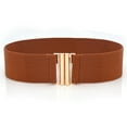 thumbnail image 2 of Clearance! Fdelink Women Elastic Waist Belt Metal Buckle Waistband Solid Color Wide Corset Belt Female Apparel Accessories Dresses Belts (Brown), 2 of 3