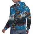 thumbnail image 6 of Rateoe Ocean Coral Turtle Pattern Mens Hoodie, Pullover Hooded Sweatshirt, Kangaroo Pocket Hoodie Ideal for Daily Wear, Travel and Home-Medium, 6 of 7