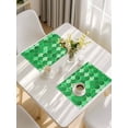 thumbnail image 5 of Green Fish Scale Placemats Set of 6, Modern Geometric Ombre Abstract Moroccan Placemats for Dining Table, Place Mats for Kitchen Tabletop, Waterproof Wipeable Dining Table Mats Set, 5 of 9