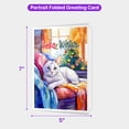 thumbnail image 5 of Watercolor Hello Winter Manx Chill Christmas Welcome 5x7in Folded Greeting Card Cat Lover Kitten Owner Gifts Single Note Card with Envelope - 00016, 5 of 5