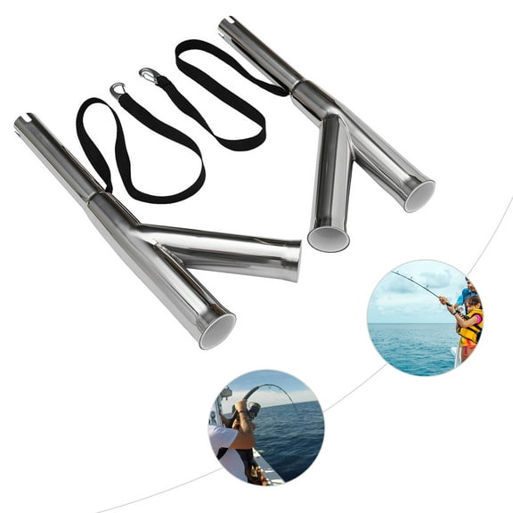 Marine Grade Rod Holder, 304 Stainless Steel with PVC Liner, Dual-Angle Design (43°/90°) for Saltwater Fishing Boats