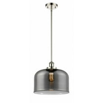 916-1S-PN-G73-L-Innovations Lighting-Bell - 1 Light Stem Hung Mini Pendant In Industrial Style-10 Inches Tall and 12 Inches Wide-Polished Nickel