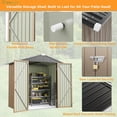 thumbnail image 5 of Greesum 6x4FT Outdoor Storage Shed, Utility Tool Shed Metal Storage Garden Shed with Door & Lock for Patio Storage, Brown, 5 of 7