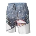 thumbnail image 5 of Naloa Watercolor Winter Landscape For Christmas Men's Beach Shorts, Surfing shorts, Swim trunks, Quick Dry Swim Trunks for Surfing Beach Fun - X-Large, 5 of 9