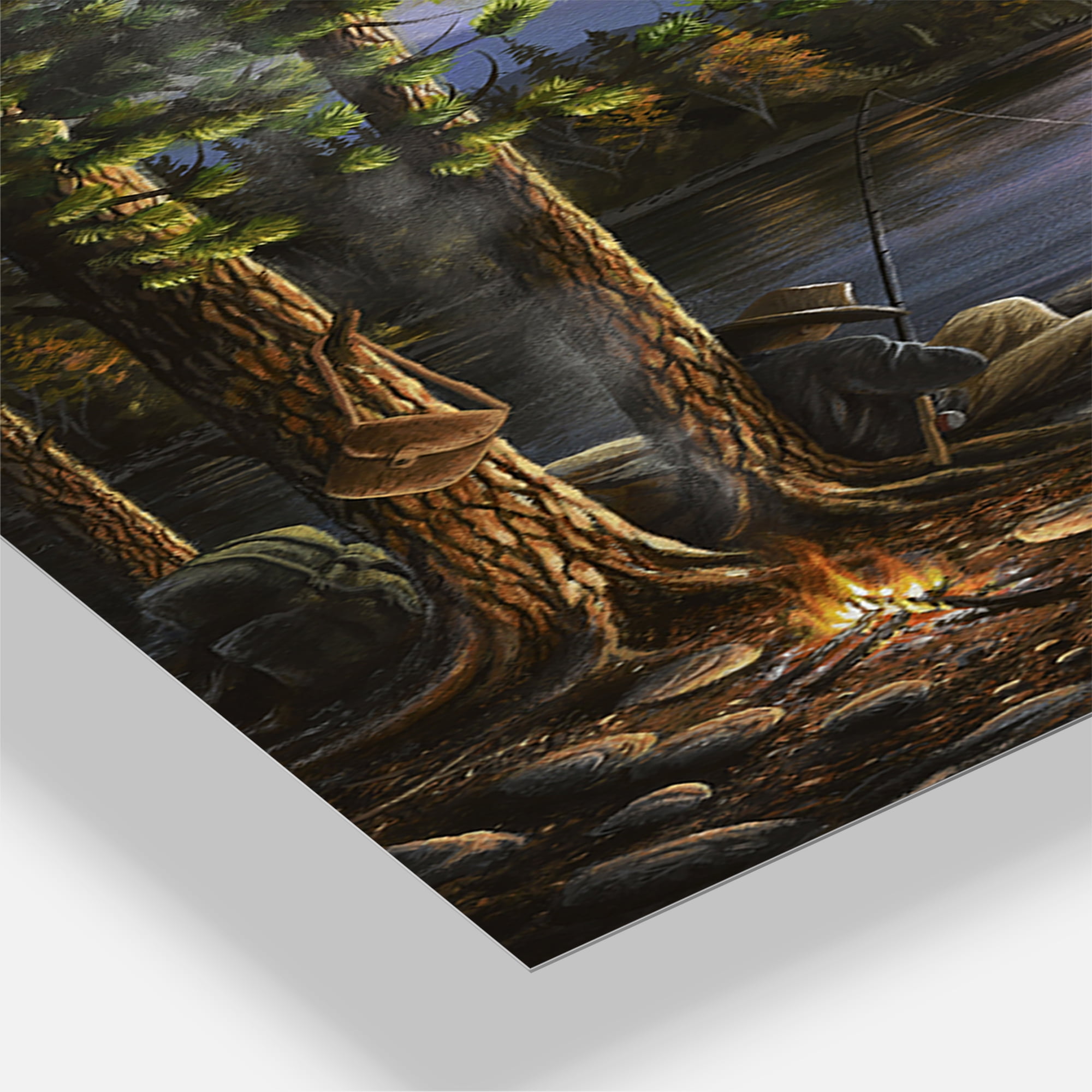 Designart 'Campfire Stories' Large Lake House Wall Clock