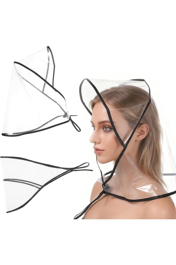 6 count Clear  Hat, Rain Bonnet with Visor Clear, Plastic Rain Hat for Unisex Men Women, Protect Hairstyle, Lady Rain Wear, Rain Cover, Rain Cap for  (Extra Thick)