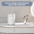 thumbnail image 3 of ELPHECO Mini Desktop Trash Can with Lid, Small Slim Automatic Garbage Can, 1.3 Gallon Motion Sensor Countertop Waste Basket for Bedroom, Office, Bathroom, White with Grey Trim, 3 of 17