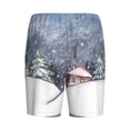 thumbnail image 5 of Naloa Watercolor Winter Landscape For Christmas Men's Short Pajama Pants, Lounge Comfort Shorts with Elasticized Waistband and Side Pockets - XX-Large, 5 of 9