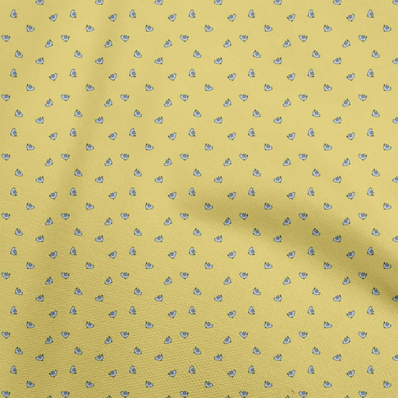 oneOone Cotton Poplin Medium Yellow Fabric Bird Sewing Craft Projects Fabric Prints By Yard 56 Inch Wide