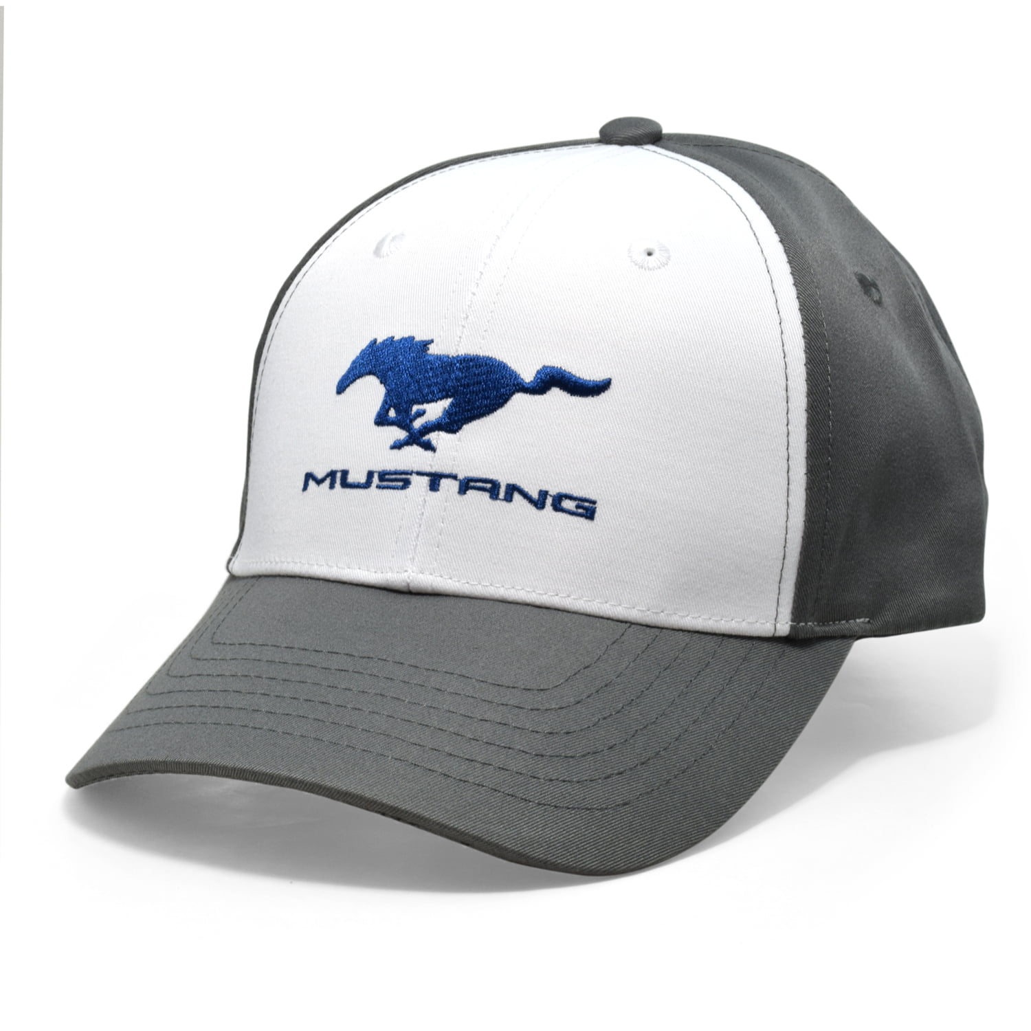 Ford Mustang Gray and White with Blue Pony Baseball Cap