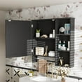 thumbnail image 3 of Wall Mounted Bathroom Storage Cabinet, Medicine Cabinets with large mirror door, adjustable shelves and three open storage levels(Not Include Bathroom Vanity ), 3 of 16