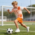 thumbnail image 4 of Amidoa Girls 2 Piece Outfits Summer Clothes Short Sleeve Cute T-Shirt and Casual Shorts Kids Clothing Sets Orange Size 7, 4 of 7