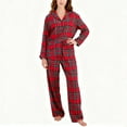thumbnail image 4 of hotojiny Christmas Pajamas for Women Set 2 Piece Outfit Merry Christmas Button Down Shirt with Drawstring Pj Bottoms Plaid Sleepwear, 4 of 6