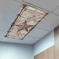 thumbnail image 2 of 4 Pack Country Star Fluorescent Light Covers for Ceiling Lights Retro Rust Yellow Star Beige Farmhouse Door Magnetic Ceiling Light Covers Overhead Light Filters for Office Classroom Home, 2 of 9