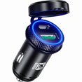 thumbnail image 1 of HAYAN KEWIG USB C Car Charger, 60W/5A Super Mini Fast Car Charger Cigarette Lighter Adapter QC3.0 & PD Type C Dual Port, 1 of 1