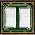 thumbnail image 1 of Metal Light Switch Plate Cover Elegant Victorian Floral Damask Frame Green FRA078, 1 of 13