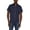 Dark Blue, variant on Men's Short Sleeve Poplin Shirt, Plaid Blue, XL