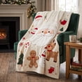 thumbnail image 3 of Fegute Christmas Flannel Throw Blanket Soft Cozy Festive Design for Living Room Couch Bed Perfect for Holiday Decor Gift 150*125cm, 3 of 7