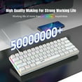 thumbnail image 4 of UHM 60% Wired Mechanical Gaming Keyboard,RGB Backlit Mini Keyboard with Blue Switch/Multimedia Keys,Waterproof Small Ultra-Compact 61 Keys Keyboard for PC/Mac Gamer,Typist,Travel,White, 4 of 10