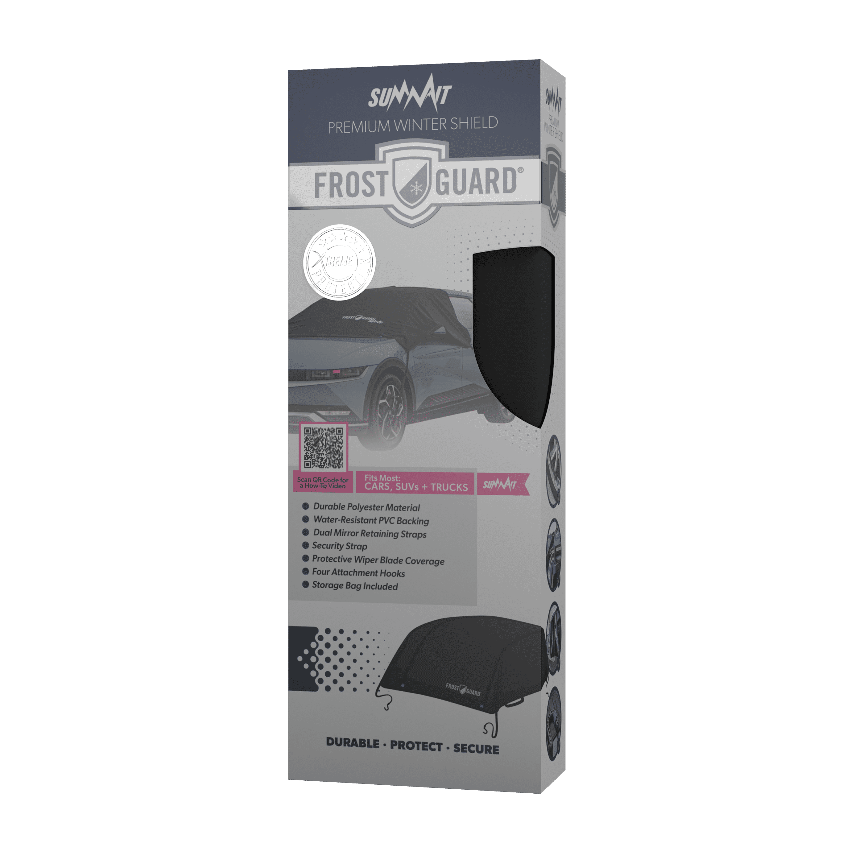 (4 pack) FrostGuard Summit Automotive Winter Windshield Cover, Blocks Ice, Frost, & Snow. Fits most cars, trucks & SUVs.