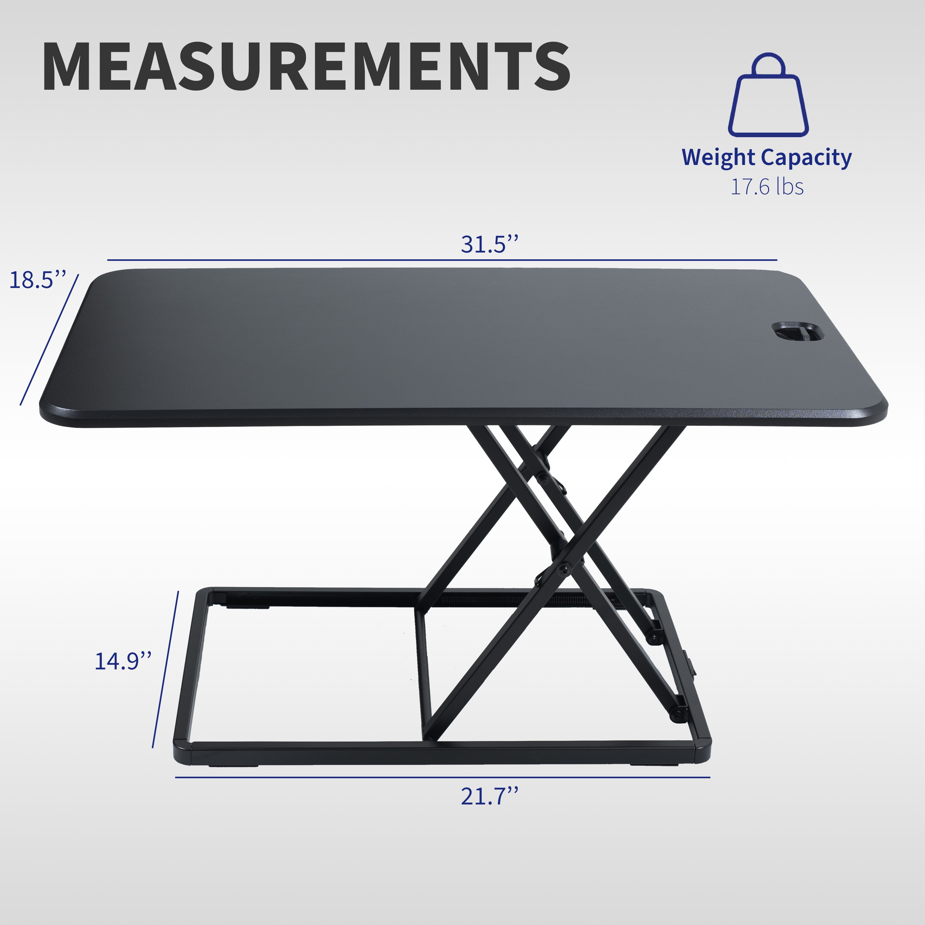 VIVO Black Ultra Slim 32" Desktop Converter, Sit Stand Tabletop Monitor Riser