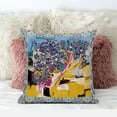 thumbnail image 2 of Amrita Sen Designs  16 x 16 in. Tree Oil Duo Suede Zippered Pillow with Insert - Light Blue, Yellow & Pink, 2 of 4