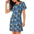 thumbnail image 2 of Lsque Bottle And Glass Pattern Nightgowns for Women Sleep Shirts Short Sleeve Nightshirt Pullover Nightdress Soft Sleepwear Relaxed Fit Nightdress, 2 of 6