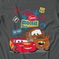 thumbnail image 3 of Disney Pixar Cars McQueen and Mater RoadTrip Men's T Shirt (Charcoal, S-XXXL), 3 of 4