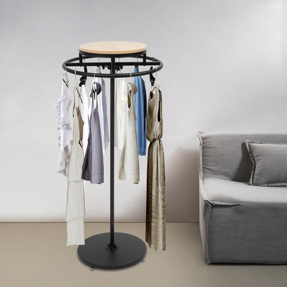 23.6*55.1in Modern Round Black Floor-standing Garment Hanging Rack for Clothing Stores