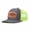 Gray and light green, variant on Largemouth Bass Scene Leather Patch Embroidered Color Block Trucker Hat Unisex Adjustable Cotton Breathable Fashion Cap for Travel Daily Wear