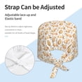 thumbnail image 3 of Scrub Caps Women Men, Leaf Capybara Print Adjustable Working Caps, Turban Hat Cleaning Working Cap with Sweatband, Elastic Bandage Tie Back Nurse Cap, 3 of 5