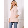 thumbnail image 2 of DARING DIVA Women's Stand Collar Sleeveless Puffy Jacket Lightweight Gilet XL Pink, 2 of 7