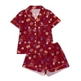 thumbnail image 3 of LILIYA Halloween Nightwear Set, Short Sleeve Collared Top and Shorts, Cute Funny Pumpkin Ghost Print Pajamas, Cozy Loungewear, 2026 Trendy Homewear 11-12 Years, 3 of 10