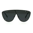 thumbnail image 2 of Unisex Robotic Asymetrical Bridge Line Shield Flat Top Racer Sunglasses Matte Black, 2 of 4