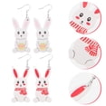 thumbnail image 3 of 2 Pairs Easter Rabbit Ear Drops Bunny Shaped Earrings Pendants Easter Earrings, 3 of 7