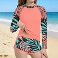 thumbnail image 5 of RXMEKW Swimsuit Set for Girls with Floral Print Two-Piece Beach Swimsuit for Kids Long Sleeve Rash Guard and Swim Shorts for Sun Protection and Swimming, 5 of 5