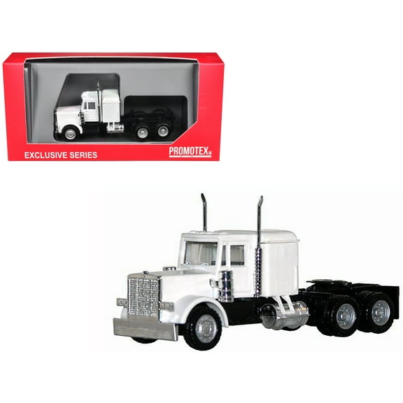 Peterbilt Long Tractor White 1/87 (HO) Plastic Model Car by Promotex