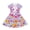 Axolotl Flowers, variant on Cartoon Capybara & Daisy Floral Pattern Polyester Fabric Short Sleeve Dress Flowy Soft Girls Short Sleeve Maxi Dress 2-14 Years Old 1pcs