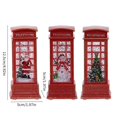 thumbnail image 3 of Christmas Snow Globe Lantern Phone Booth, Swirling Water Glittering Battery Operated Festicval Ornament for Christmas Tabletop Centerpiece Home Decoration, 3 of 7