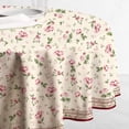 thumbnail image 3 of Pink Roses Tablecloth, Rosette Tablecover,Wrinkle Resistant and Washable Perfect for Kitchen,Dining Room,Outdoor,Picnic,Patio,Party,Round60x60 inch, 3 of 4